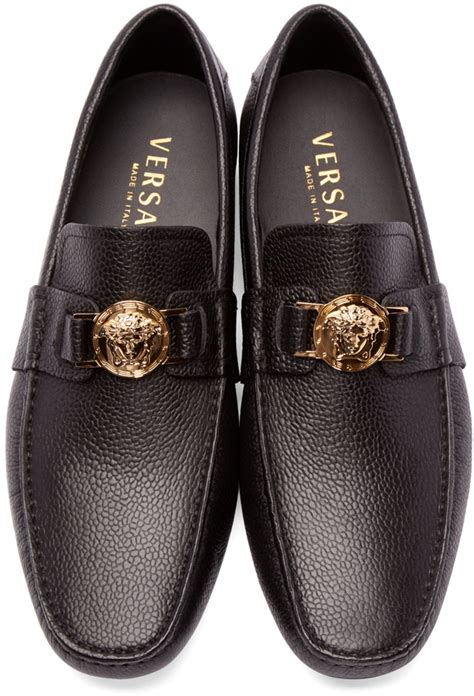 versace mens leather loafers|medusa apron toe loafer men.